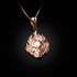 Flaming Skull Rose Gold Pendant Necklace