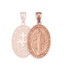 Rose Gold Virgin Mary Conceived Without Sin Oval Satin Pendant Necklace