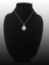 White Gold Jesus Christ Oval Medallion Satin DC Pendant Necklace