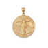 Yellow Gold St. Jude Reversible Pray Medal Pendant Necklace
