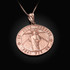 Rose Gold St. Jude Reversible Pray Medal Pendant Necklace