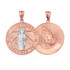 Two-Tone Rose Gold St. Jude Reversible Pray Medal Pendant Necklace