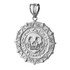 Gold Aztec Coin Caribbean Pirates Skull Pendant Necklace