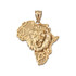 Gold Africa Lion Pendant Necklace