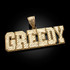 Mens Gold GREEDY Hip-hop DC Pendant
