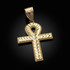 Yellow Gold Ankh Cross DC Hip-Hop Pendant (S/L)