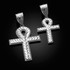 White Gold Ankh Cross DC Hip-Hop Pendant (S/L)