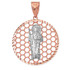 Gold Saint Jude Round Honeycomb DC Pendant