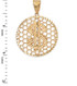 Gold Dollar Sign Round DC Honeycomb Pendant