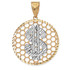 Gold Dollar Sign Round DC Honeycomb Pendant