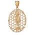 Gold Santa Muerte Oval DC Honeycomb Pendant
