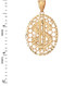 Gold Dollar Sign Oval DC Honeycomb Pendant