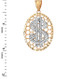 Gold Dollar Sign Oval DC Honeycomb Pendant