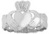 Mens White Gold Claddagh Ring with Trinity Band