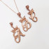 Rose Gold Cursive Crown Letter Initial Pendant Necklace