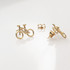 14K Yellow Gold Bicycle Stud Earrings
