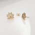 14K Yellow Gold Lotus Flower Stud Earrings