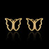 14K Yellow Gold Butterfly Open Stud Earrings