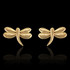 14K Yellow Gold Dragonfly Stud Earrings