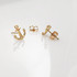 14K Yellow Gold Nautical Anchor Stud Earrings