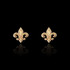 14K Yellow Gold Fleur De Lis Stud Earrings