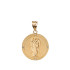 Solid Gold Archangel Saint Gabriel Diamond Medallion Pendant Necklace 1.02"