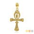 Gold Egyptian Ankh 3D Charm Necklace