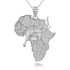 Solid Gold Africa Map Elephant Pendant Necklace