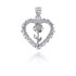 Tri-tone Gold Heart Rose Pendant Necklace
