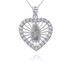 Tri-Tone Gold Our Lady Of Guadalupe Heart With CZ Pendant Necklace