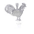 Tri-tone Large Rooster Pendant Necklace