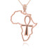Gold African Continent Egyptian Ankh Pendant Necklace