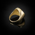 Gold Aztec Mayan Sun Calendar Men's Sparkle-Cut Statement Ring