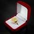 Gold Aztec Mayan Sun Calendar Men's Sparkle-Cut Statement Ring