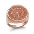 Gold Aztec Mayan Sun Calendar Men's Sparkle-Cut Statement Ring