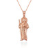 Gold Saint Jude Sparkle-cut Pendant Necklace