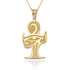Gold Egyptian Eye Of Horus Ankh Pendant Necklace