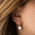 Yellow Gold Heart Shape Love Cuban Link Huggie Earrings