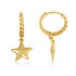 Yellow Gold Astral Star Cuban Link Huggie Earrings