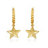Yellow Gold Astral Star Cuban Link Huggie Earrings