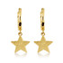 Yellow Gold Astral Star Cuban Link Huggie Earrings