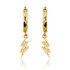 Yellow Gold Lightning Bolt Milgrain Cuban Link Huggie Earrings