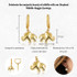 Yellow Gold Elephant Wildlife Cuban Link Huggie Earrings