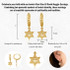 Yellow Gold Jewish Chai Star Of David Cuban Link Huggie Earrings