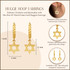 Yellow Gold Jewish Star Of David Cuban Link Huggie Earrings