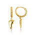 Yellow Gold Baby Feet Cuban Link Huggie Earrings