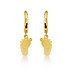 Yellow Gold Baby Feet Cuban Link Huggie Earrings