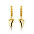 Yellow Gold Baby Feet Cuban Link Huggie Earrings