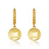 Yellow Gold Baseball Sports Cuban Link Huggie Earrings