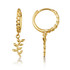 Yellow Gold Olive Vine Cuban Link Huggie Earrings